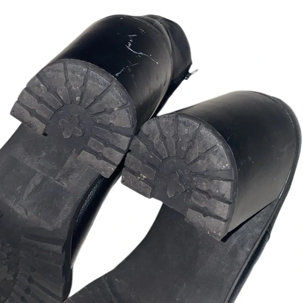 Forever 21 Black Faux Leather Ankle Boots, Size 10 - Picture 12 of 15